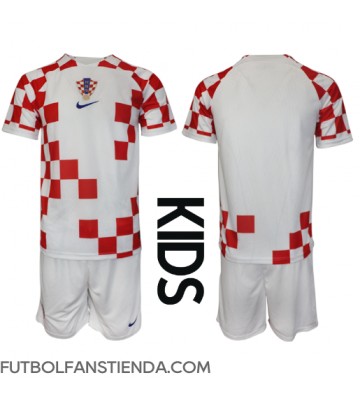 Croacia Primera Equipación Niños Mundial 2022 Manga Corta (+ Pantalones cortos)